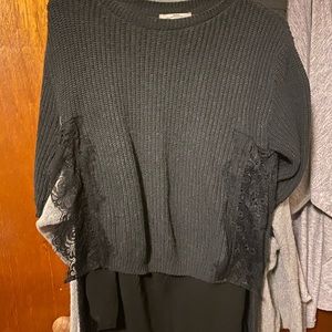 Zara front lace sweater